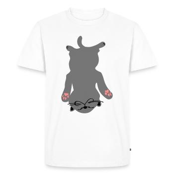 Cat Relaxed Carthusian Chartreux funny - Men's Premium Organic T-Shirt - white - Front - Nico (187cm)