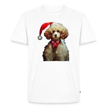 Poodle Christmas - Men's Premium Organic T-Shirt - white - Front - Nico (187cm)