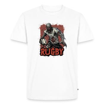 Joueur de rugby Zombie Union Leaque - T-shirt Premium bio Homme - blanc - Devant - Nico (187cm)
