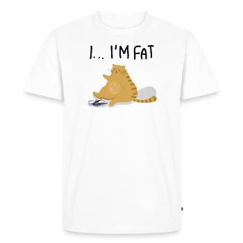 Chat drôle, je suis gros - T-shirt Premium bio Homme - blanc - Devant - Nico (187cm)