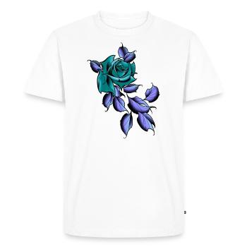 Rose verte old school - T-shirt Premium bio Homme - blanc - Devant - Nico (187cm)