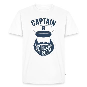 CAPTAIN BEARD RULES BOAT - Men's Premium Organic T-Shirt - white - Front - Nico (187cm)