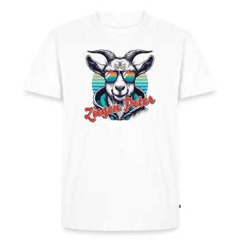 Goats Peter - Men's Premium Organic T-Shirt - white - Front - Nico (187cm)