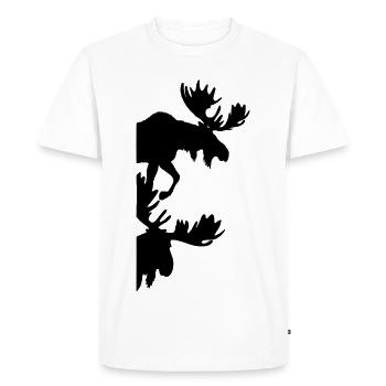 Moose Silhouettes Mosses - Men's Premium Organic T-Shirt - white - Front - Nico (187cm)