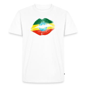 Kiss (Ethiopie / Ethiopie) - T-shirt Premium bio Homme - blanc - Devant - Nico (187cm)