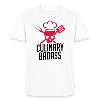 Chef cuisinier chef Humour Badass - T-shirt Premium bio Homme - blanc - Devant - Nico (187cm)