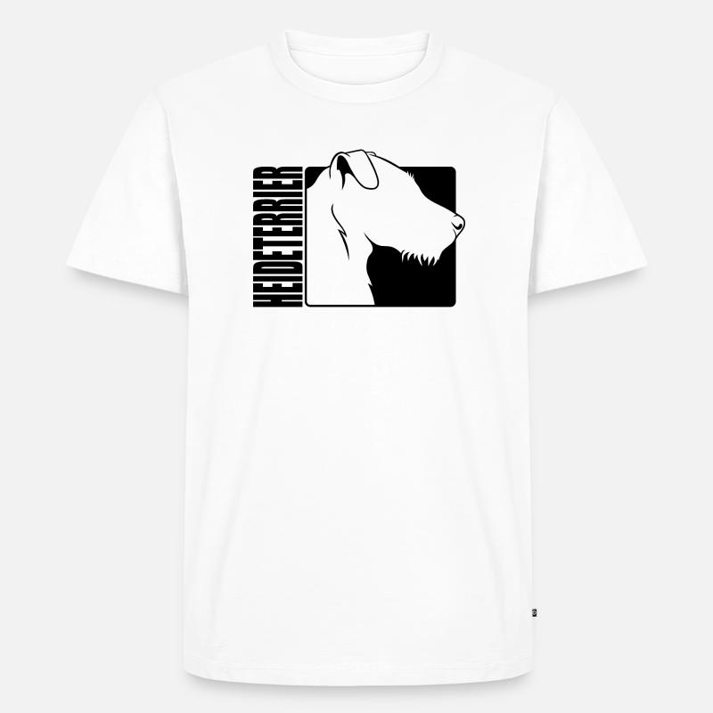 Heideterrier Profil Hunde Jagdhunde Wilsigns - Männer Premium Bio T-Shirt - Weiß