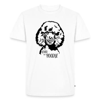 Aimé par un chien caniche caniche chien dire Wilsigns - T-shirt Premium bio Homme - blanc - Devant - Nico (187cm)