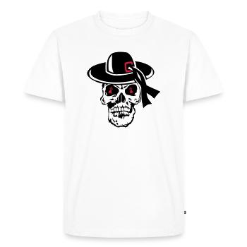 tete de mort chapeau breton crane general - T-shirt Premium bio Homme - blanc - Devant - Nico (187cm)