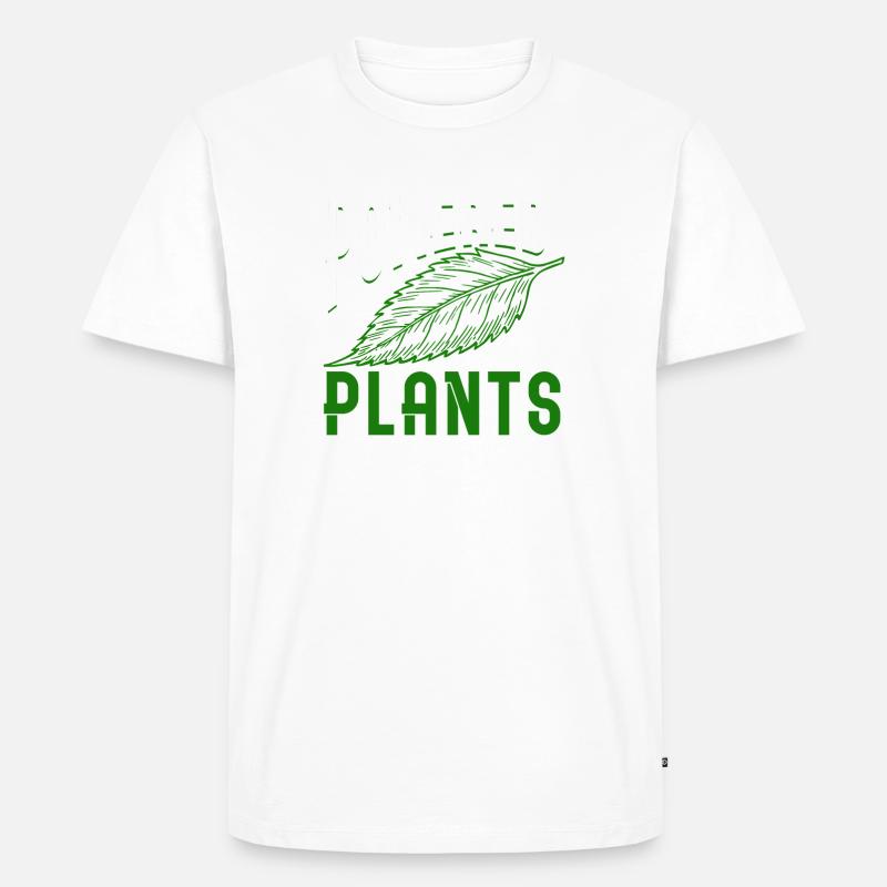 Powered By Plants - Männer Premium Bio T-Shirt - Weiß