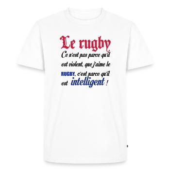 intelligent - T-shirt Premium bio Homme - blanc - Devant - Nico (187cm)