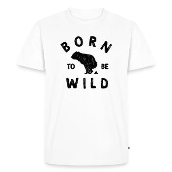 PROMENADE BORN TO BE WILD VINTAGE LOOK - T-shirt Premium bio Homme - blanc - Devant - Nico (187cm)