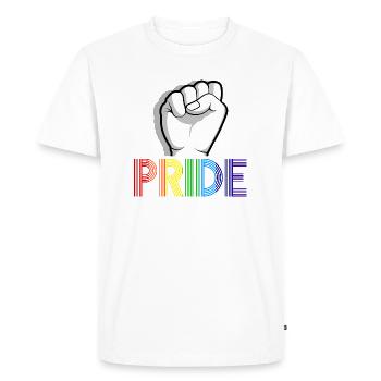 LGBTQ Pride Retro Chemise Cadeau Anniversaire Poing - T-shirt Premium bio Homme - blanc - Devant - Nico (187cm)