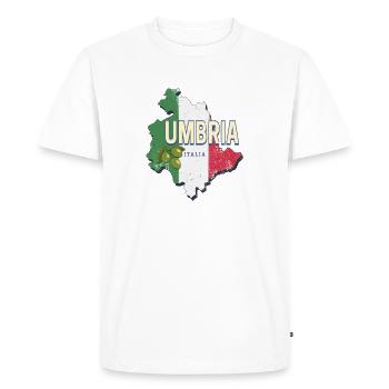 Carte murale de la région de l’Ombrie en Italie Souvenir vintage - T-shirt Premium bio Homme - blanc - Devant - Nico (187cm)