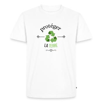 sauver la terre- écologie - T-shirt Premium bio Homme - blanc - Devant - Nico (187cm)