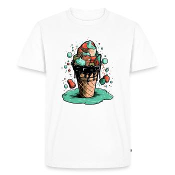 Cornet de glace multi-goûts - T-shirt Premium bio Homme - blanc - Devant - Nico (187cm)