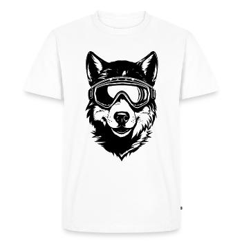 Ski Wolf - Men's Premium Organic T-Shirt - white - Front - Nico (187cm)