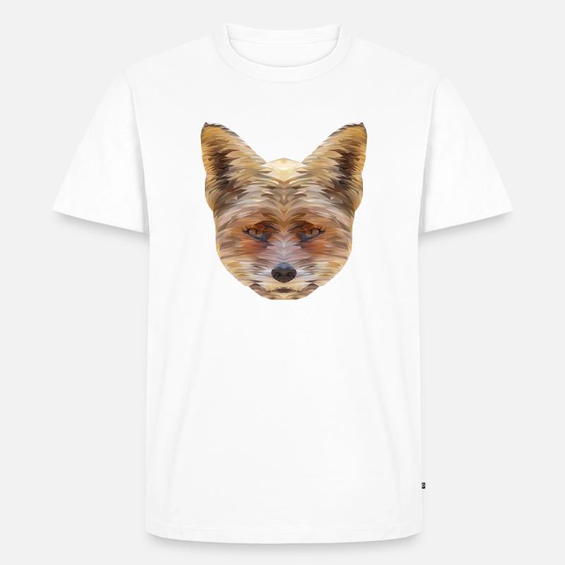 Fuchs Polygon - Männer Premium Bio T-Shirt - Weiß