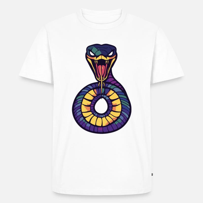 Schlange Kobra Halloween Comic - Männer Premium Bio T-Shirt - Weiß