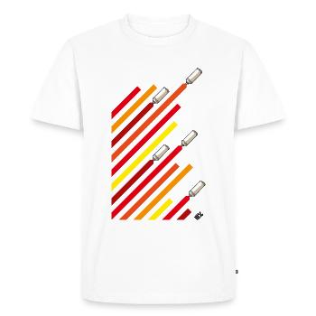 Des canettes et des rayures - T-shirt Premium bio Homme - blanc - Devant - Nico (187cm)