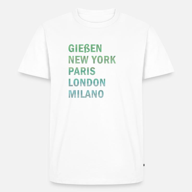 Metropole Gießen - Männer Premium Bio T-Shirt - Weiß