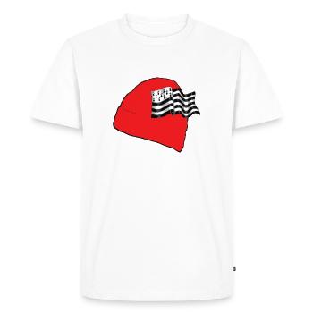 bonnet rouge - T-shirt Premium bio Homme - blanc - Devant - Nico (187cm)