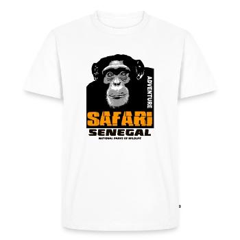 Sénégal - Chimpanzés - T-shirt Premium bio Homme - blanc - Devant - Nico (187cm)