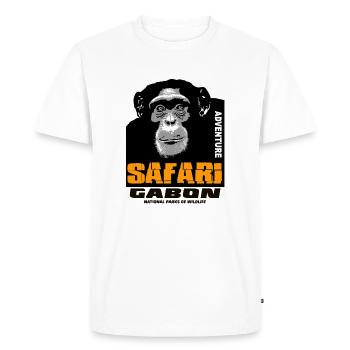 Gabon - Chimpanzés - T-shirt Premium bio Homme - blanc - Devant - Nico (187cm)
