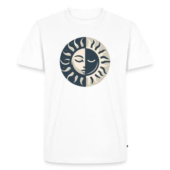 Sun & Moon - Minimalist Harmony 2 - Men's Premium Organic T-Shirt - white - Front - Nico (187cm)