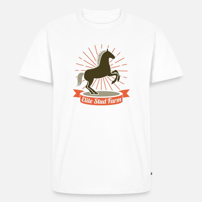 Pferde - Männer Premium Bio T-Shirt - Weiß