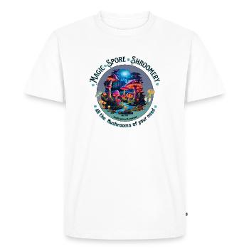 Champignon magique aux spores - T-shirt Premium bio Homme - blanc - Devant - Nico (187cm)