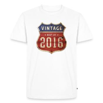 8 ans Millésime 2016 Edition Limitée 8ème - T-shirt Premium bio Homme - blanc - Devant - Nico (187cm)