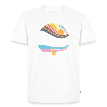 Groovy LGBT Gay Rights Pride - Vintage Lesbienne - T-shirt Premium bio Homme - blanc - Devant - Nico (187cm)