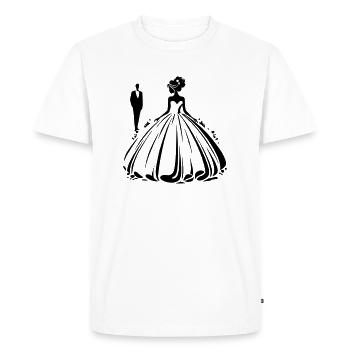 Mariée - T-shirt Premium bio Homme - blanc - Devant - Nico (187cm)