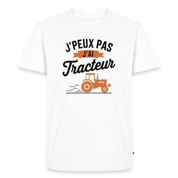 I can't I have Tractor (Orange) - Men's Premium Organic T-Shirt - white - Front - Nico (187cm)
