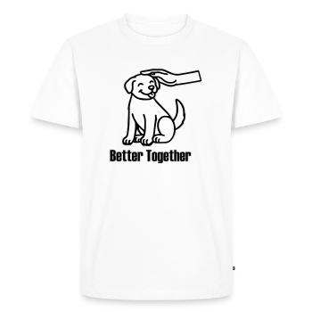 Carêtre à la main un chien - Better together design - T-shirt Premium bio Homme - blanc - Devant - Nico (187cm)