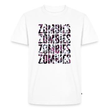 Cool illustration with the word "zombies" - Men's Premium Organic T-Shirt - white - Front - Nico (187cm)