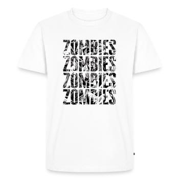 Cool illustration with the word "zombies" - Men's Premium Organic T-Shirt - white - Front - Nico (187cm)
