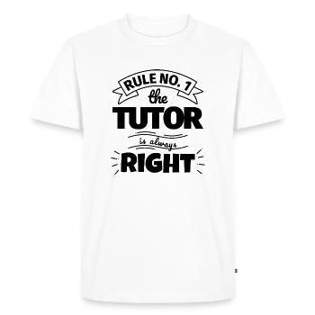 TUTOR funny gift - Men's Premium Organic T-Shirt - white - Front - Nico (187cm)