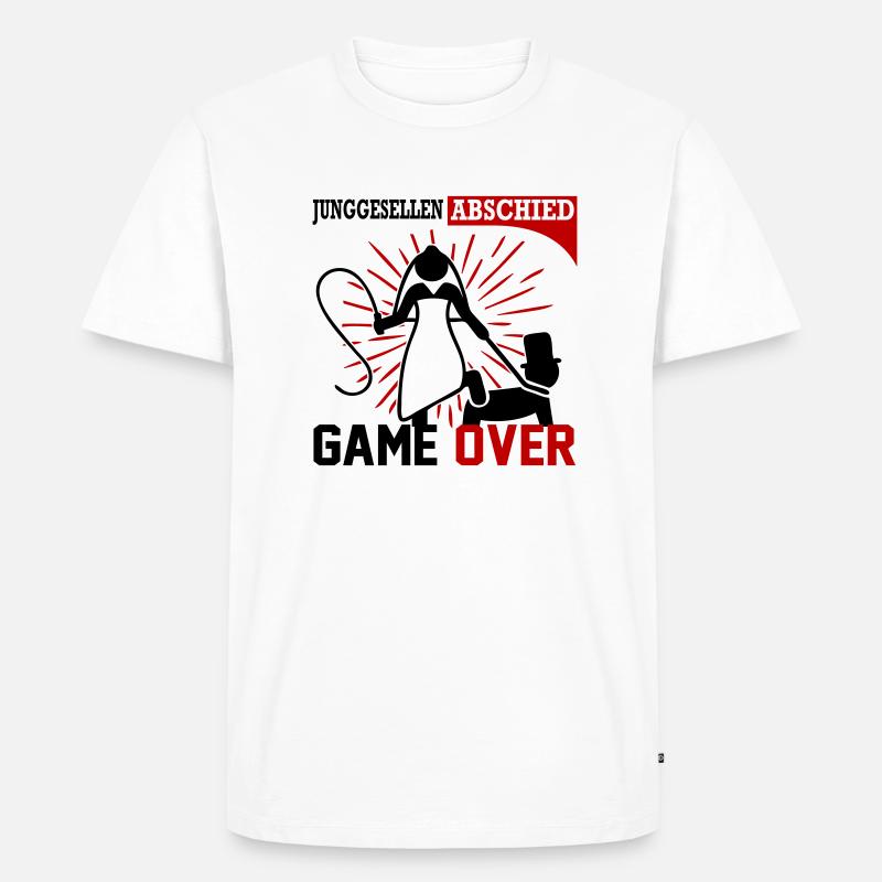 Junggesellenabschied Game Over Peitsche Married - Männer Premium Bio T-Shirt - Weiß