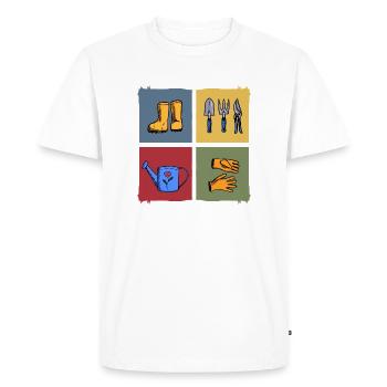 Jardinage Secateurs de jardin biologique - T-shirt Premium bio Homme - blanc - Devant - Nico (187cm)