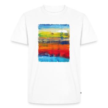 SUMMER DANCE, Sunset, Abstract Art - Men's Premium Organic T-Shirt - white - Front - Nico (187cm)