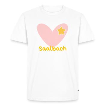 Saalbach - Alpes - Salzbourg - Ski - T-shirt Premium bio Homme - blanc - Devant - Nico (187cm)