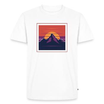 Sunset Peaks entre les montagnes - T-shirt Premium bio Homme - blanc - Devant - Nico (187cm)