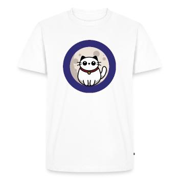 Le chat sur la lune - T-shirt Premium bio Homme - blanc - Devant - Nico (187cm)