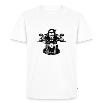 25e anniversaire Je tourne à plein régime depuis 1999 - T-shirt Premium bio Homme - blanc - Devant - Nico (187cm)