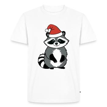 Raton laveur Noël Aquarelles - T-shirt Premium bio Homme - blanc - Devant - Nico (187cm)