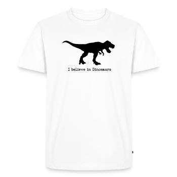 Je crois en Dinosaurs - T-shirt Premium bio Homme - blanc - Devant - Nico (187cm)