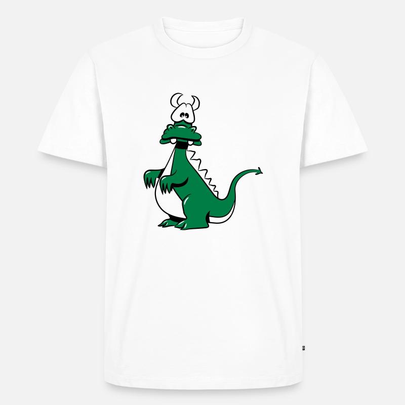 Drachen witzig - Männer Premium Bio T-Shirt - Weiß