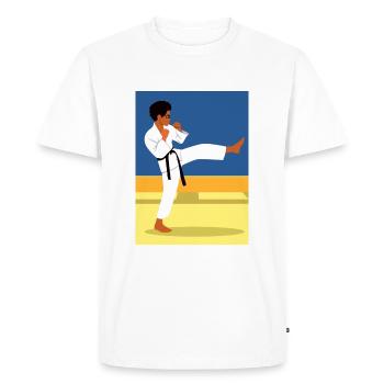 Karate kid - Men's Premium Organic T-Shirt - white - Front - Nico (187cm)